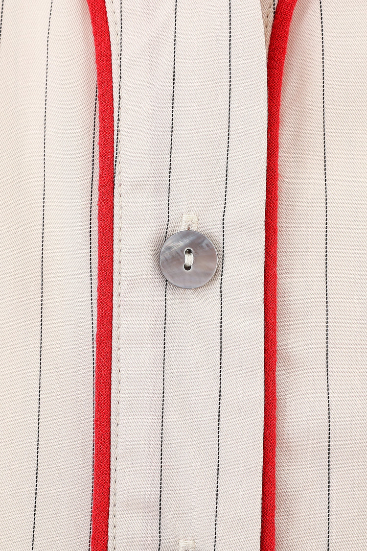 BASEBALL STRIPE CROP SHIRT