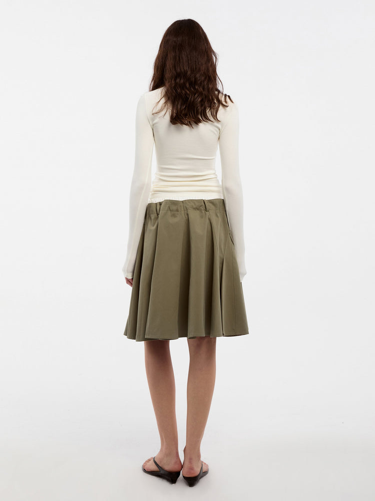 LACE TRIM DRAWSTRING SKIRT