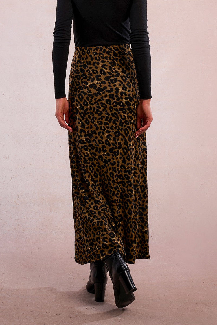 LEOPARD MIDI SKIRT