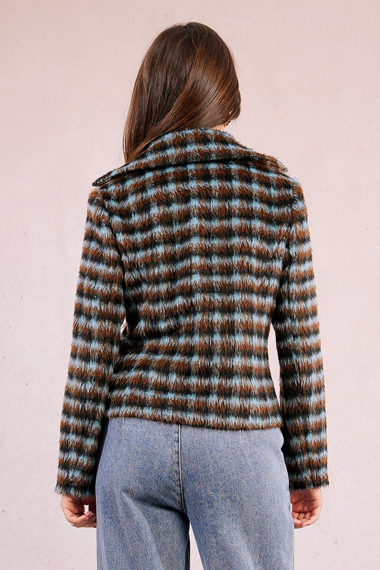 PLAID WOVEN COAT