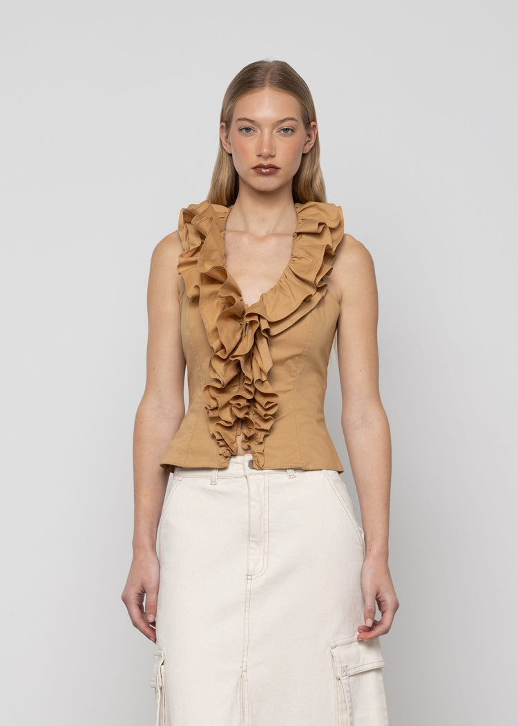 FRILL OPEN BACK TOP