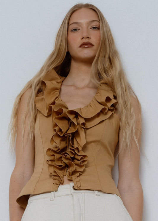 FRILL OPEN BACK TOP
