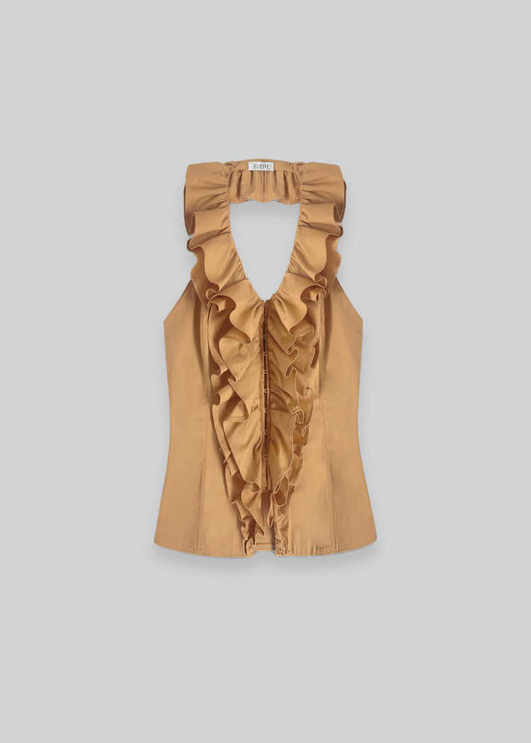 FRILL OPEN BACK TOP