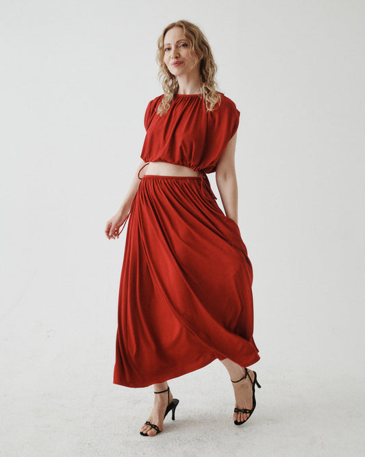 DRAPED MAXI SKIRT