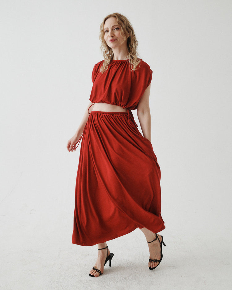 DRAPED MAXI SKIRT