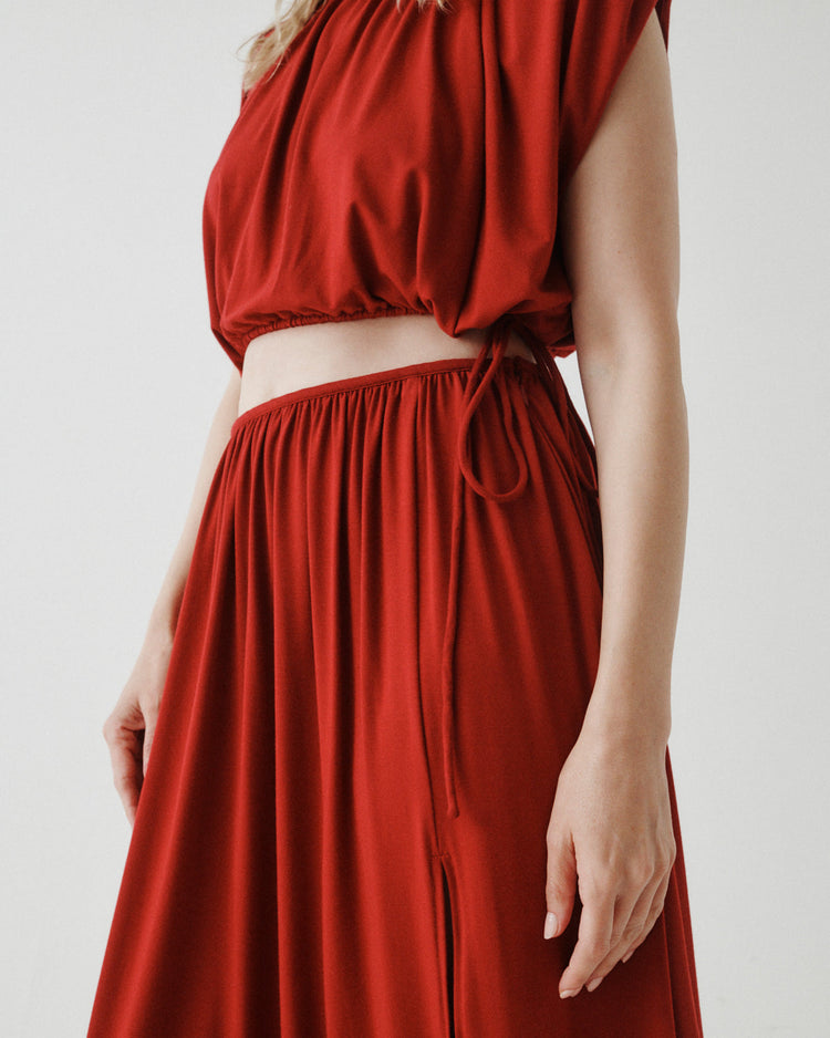 DRAPED MAXI SKIRT