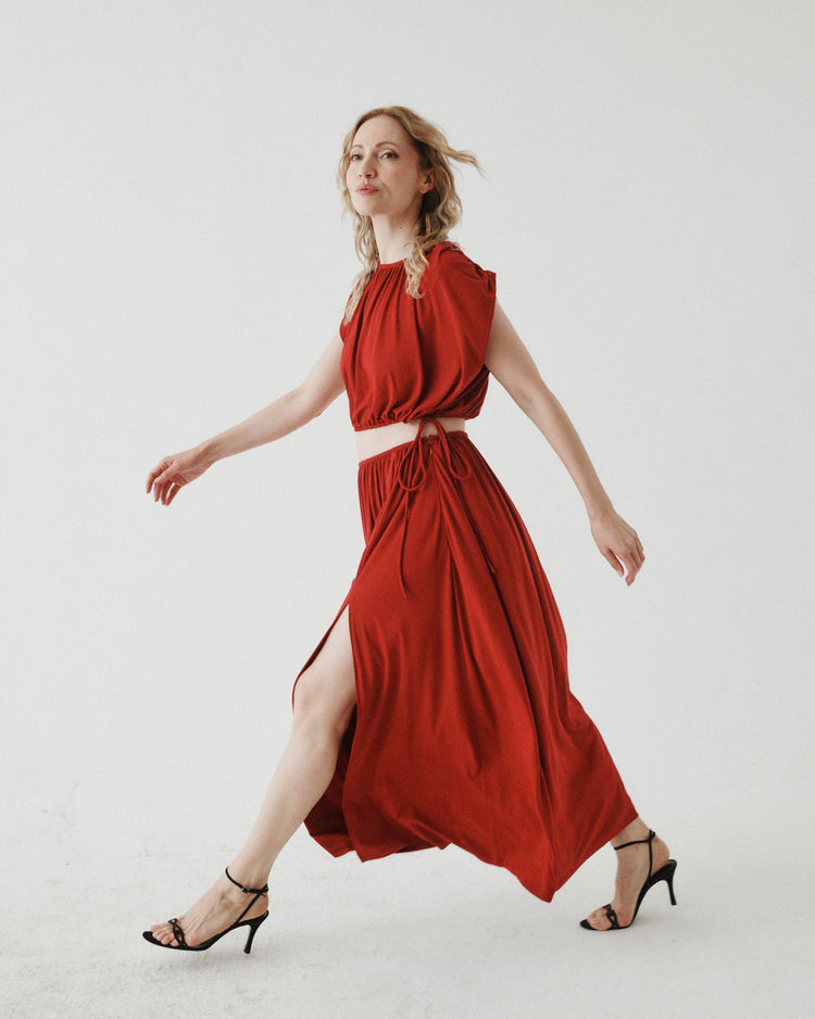DRAPED MAXI SKIRT