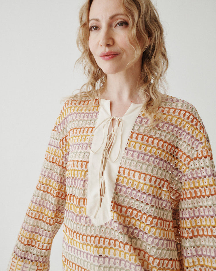 CROCHET LACE UP TUNIC