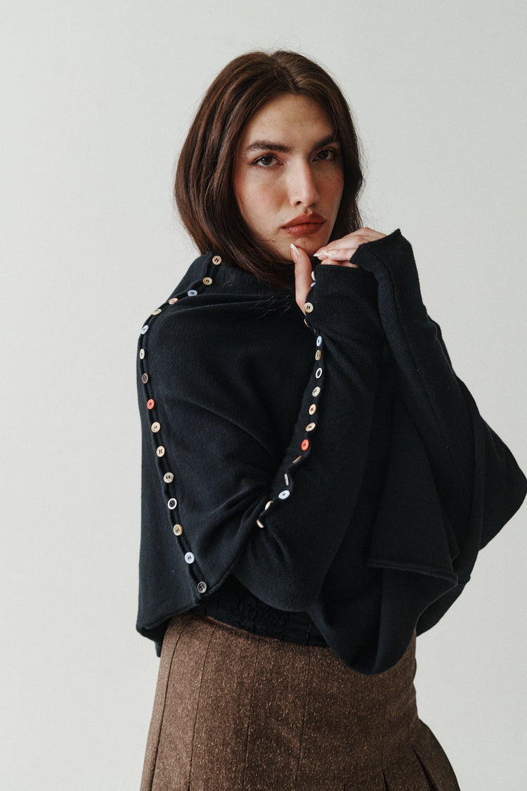 ECLECTIC BUTTON PONCHO