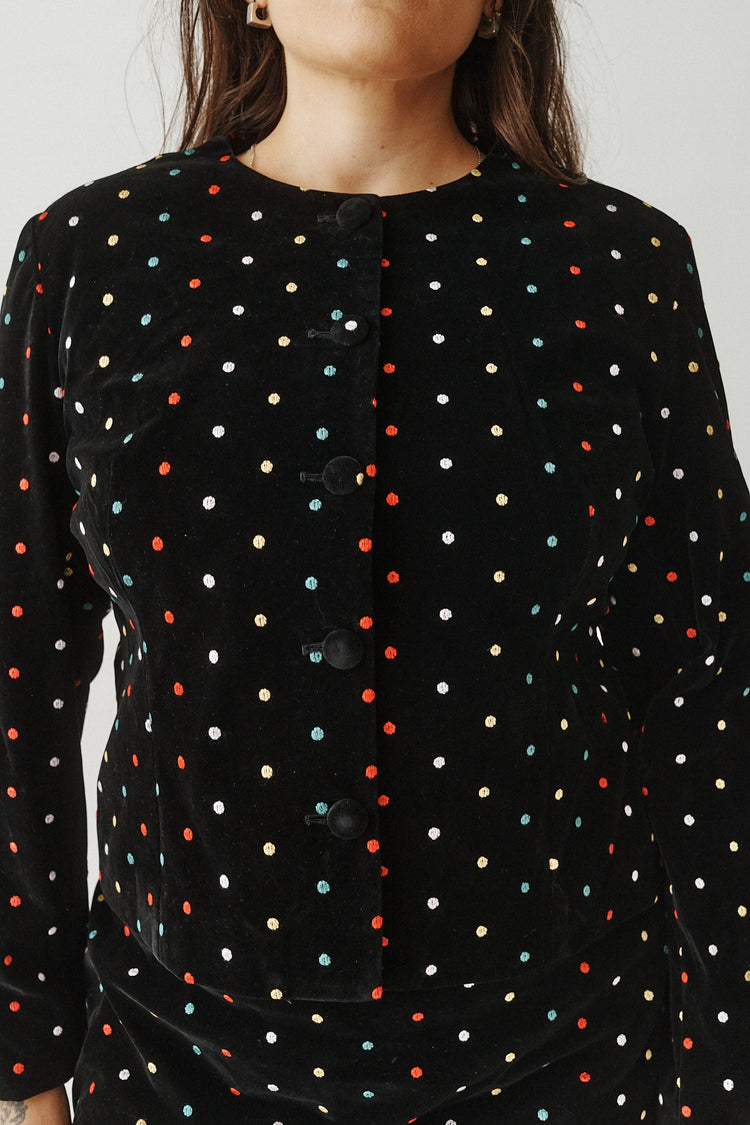 POLKA DOT VELVET JACKET