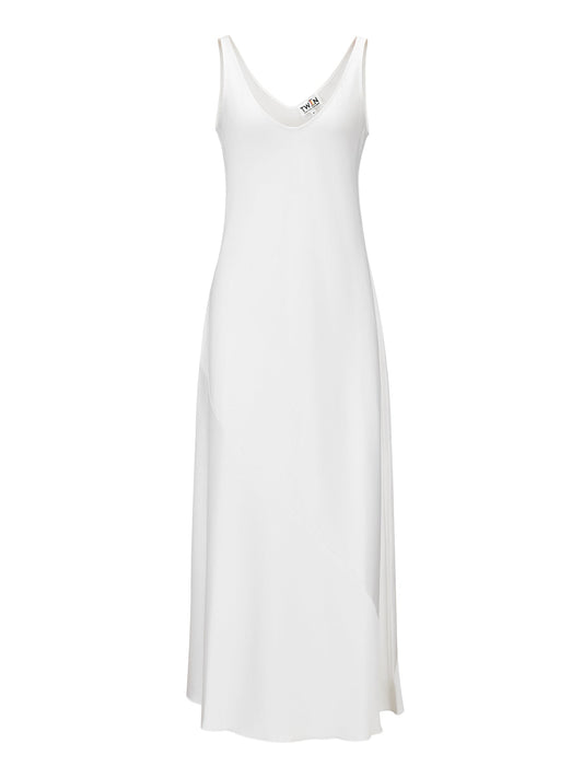 SATIN LINEN WATERFALL DRESS