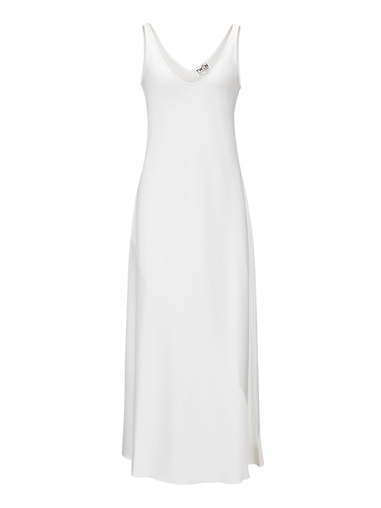 SATIN LINEN WATERFALL DRESS