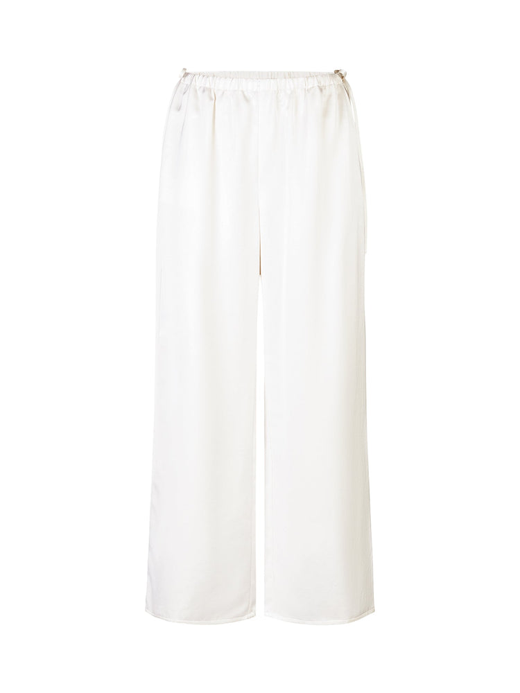 SATIN LINEN SIDE TIE PANT