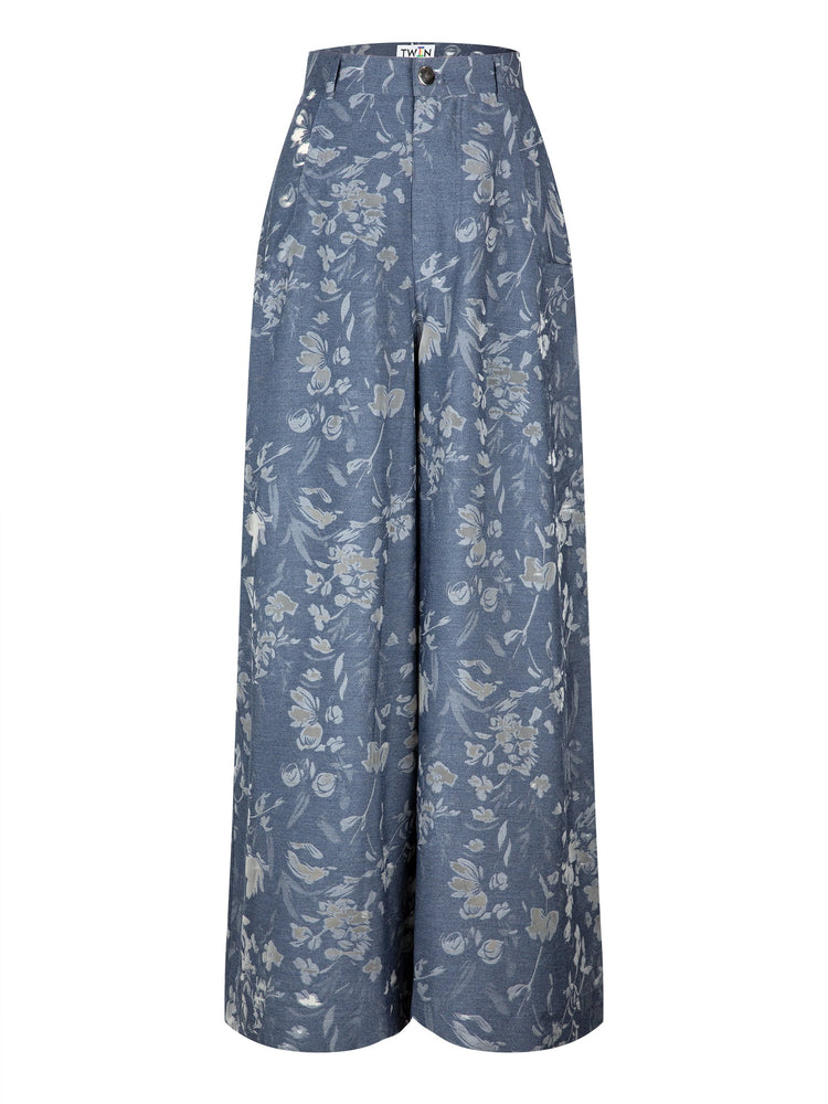 JACQUARD WIDE LEG PANT