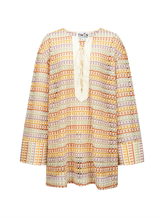 CROCHET LACE UP TUNIC