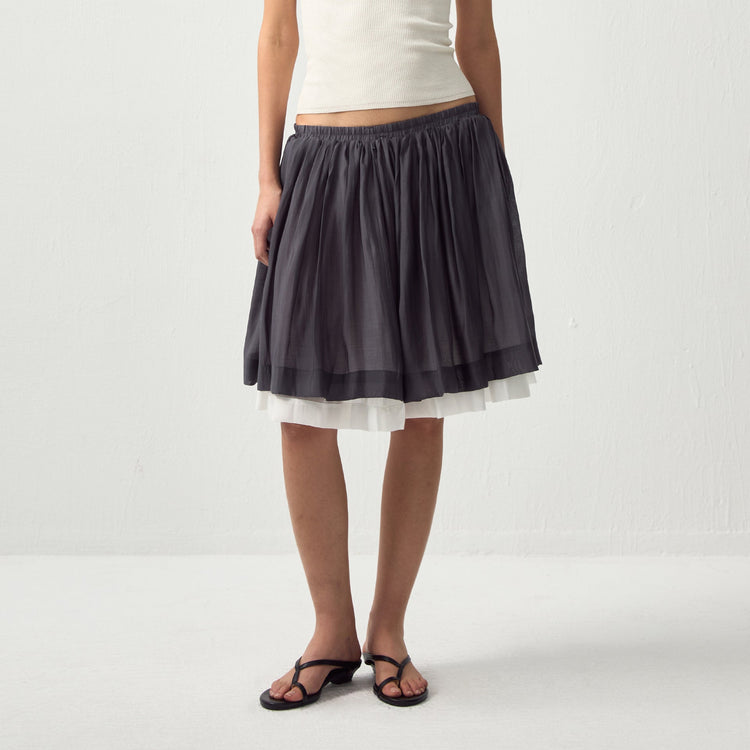 TIERED FLARE SKIRT