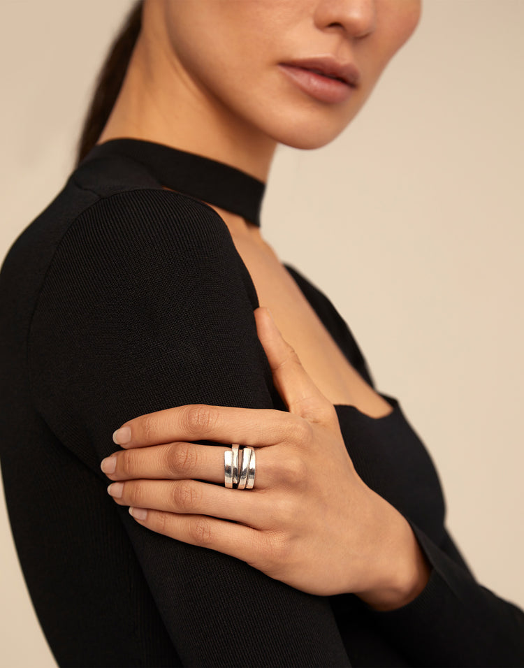 MULTI BAND RING SILVER