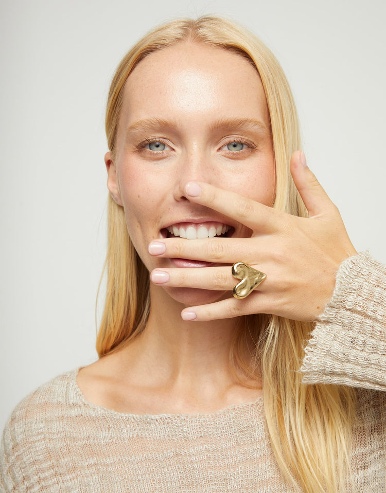 MAXI HEART RING GOLD