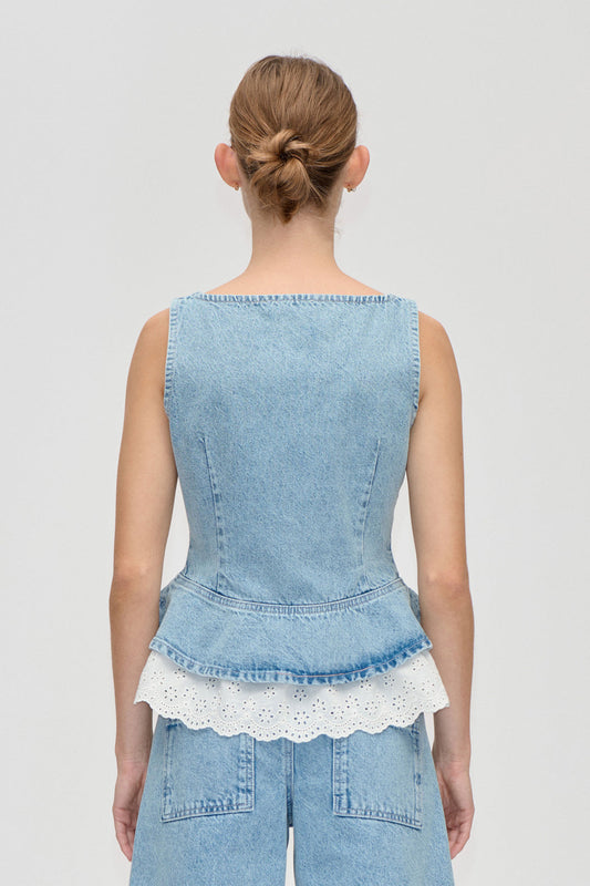 BOATNECK RUFFLE TOP