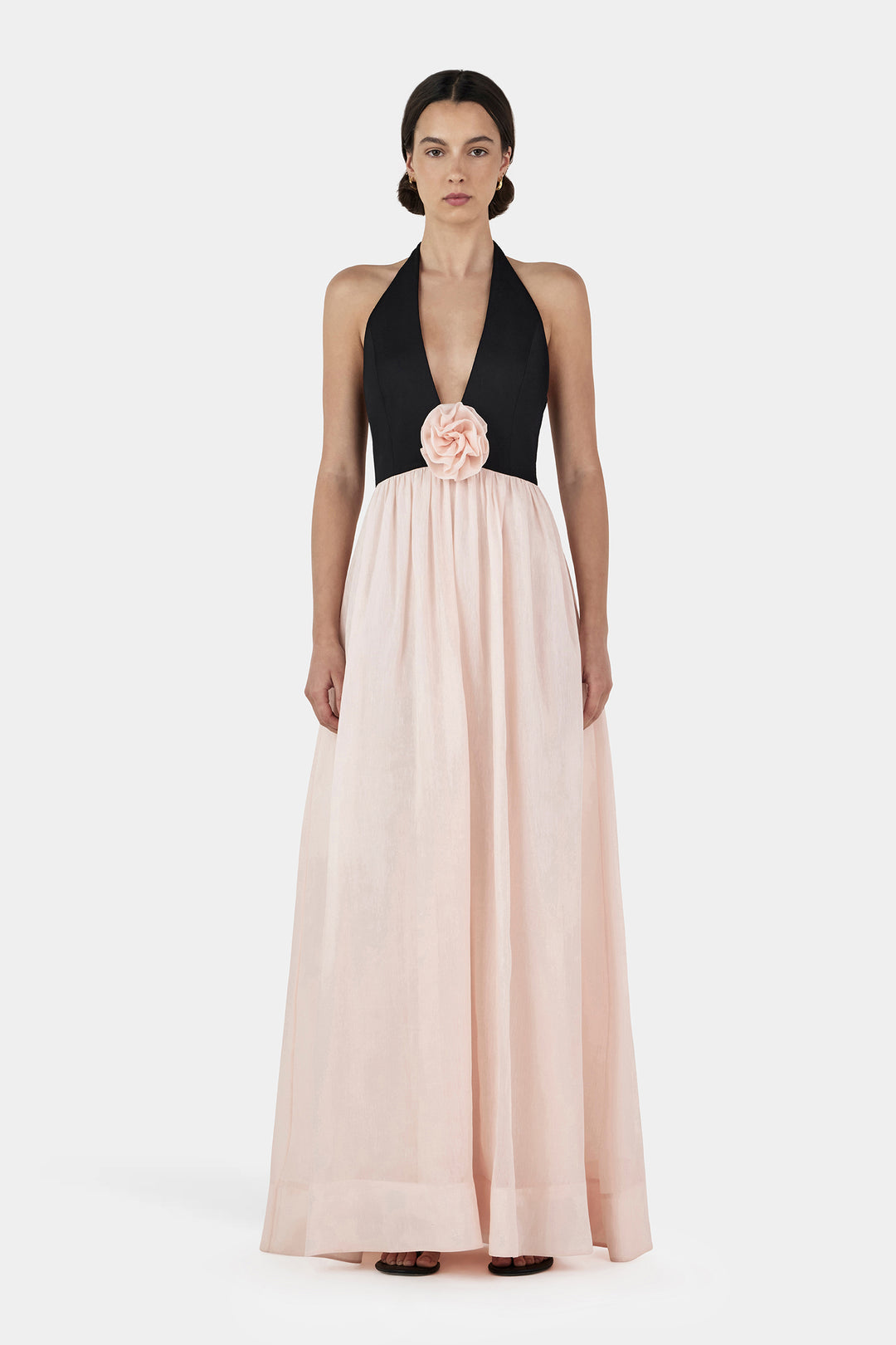 calla maxi dress Hansen & Gretel Calla Maxi Dress In Black/Pink, Size M