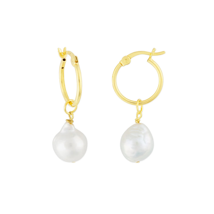 KAIA HOOP EARRING PEARL