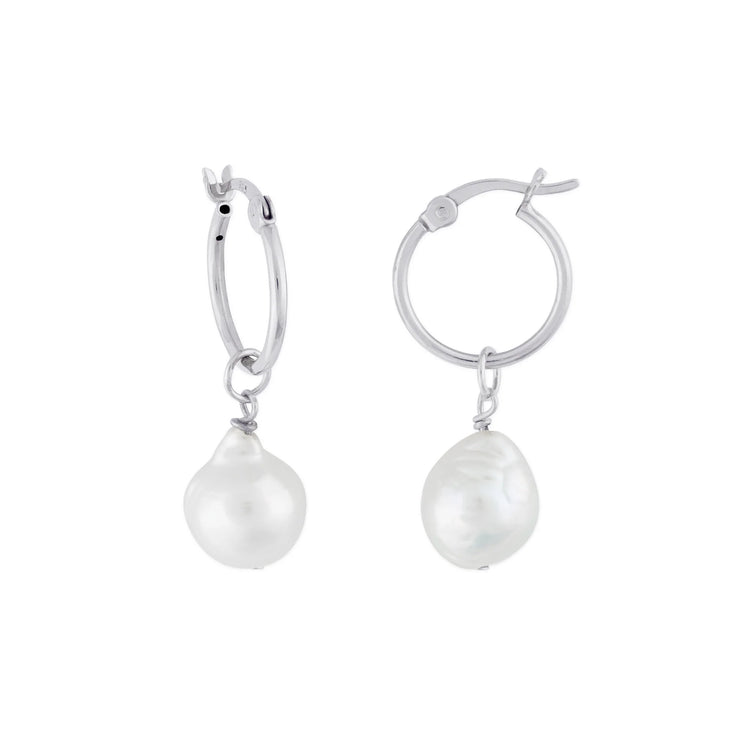 KAIA HOOP EARRING PEARL
