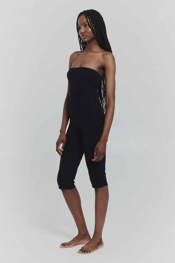 STRAPLESS CAPRI JUMPSUIT