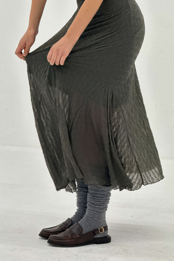 ASYMMETRICAL LEAFY DRESS