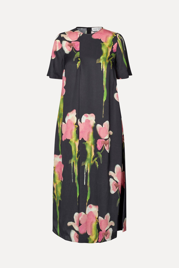 MELTING FLOWERS MIDI DRESS
