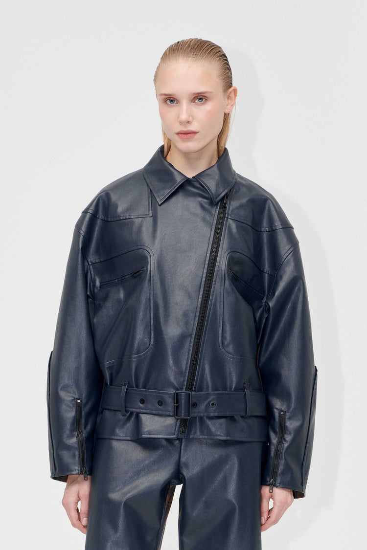 MIDNIGHT STRIPES BIKER JACKET
