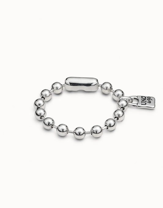 Beaded bracelet padlock silver