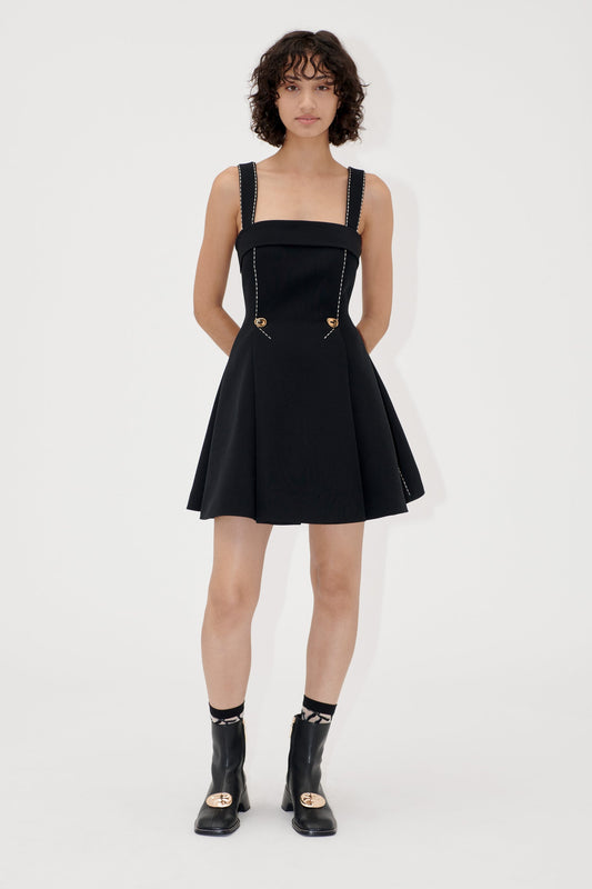 JET BLACK MINI DRESS