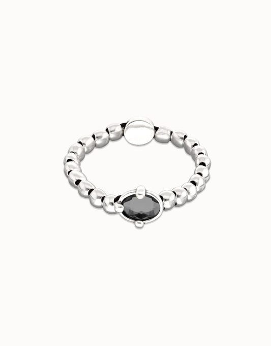 BEADED BRACELET WITH BLACK CRYSTAL