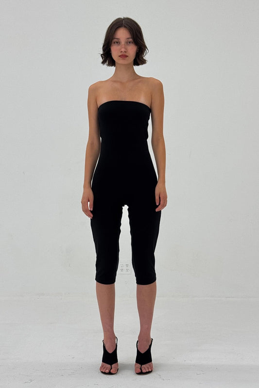 STRAPLESS CAPRI JUMPSUIT
