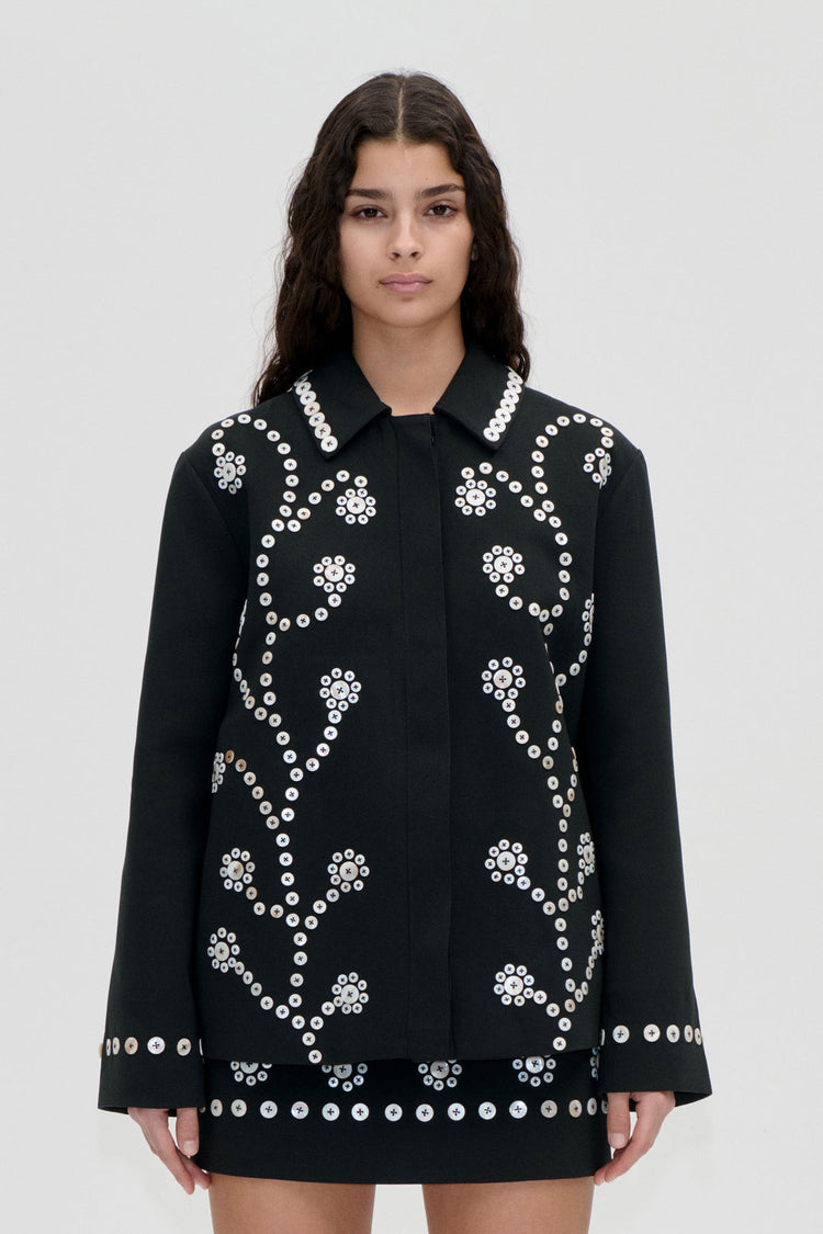 BUTTON FLOWERS JACKET