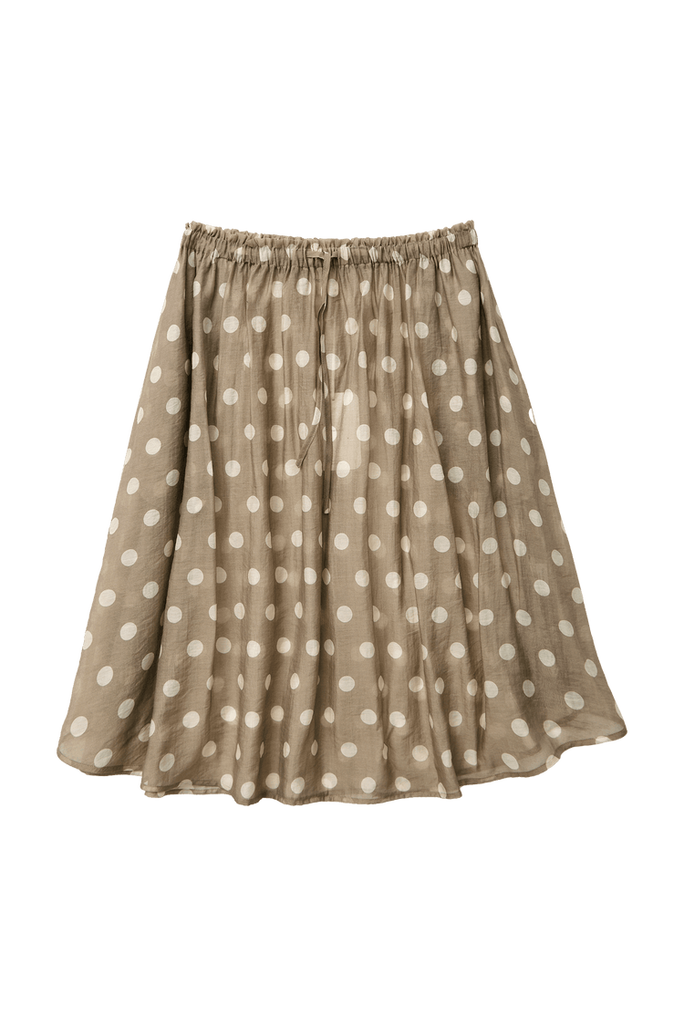 RUCHED POLKA DOT SKIRT
