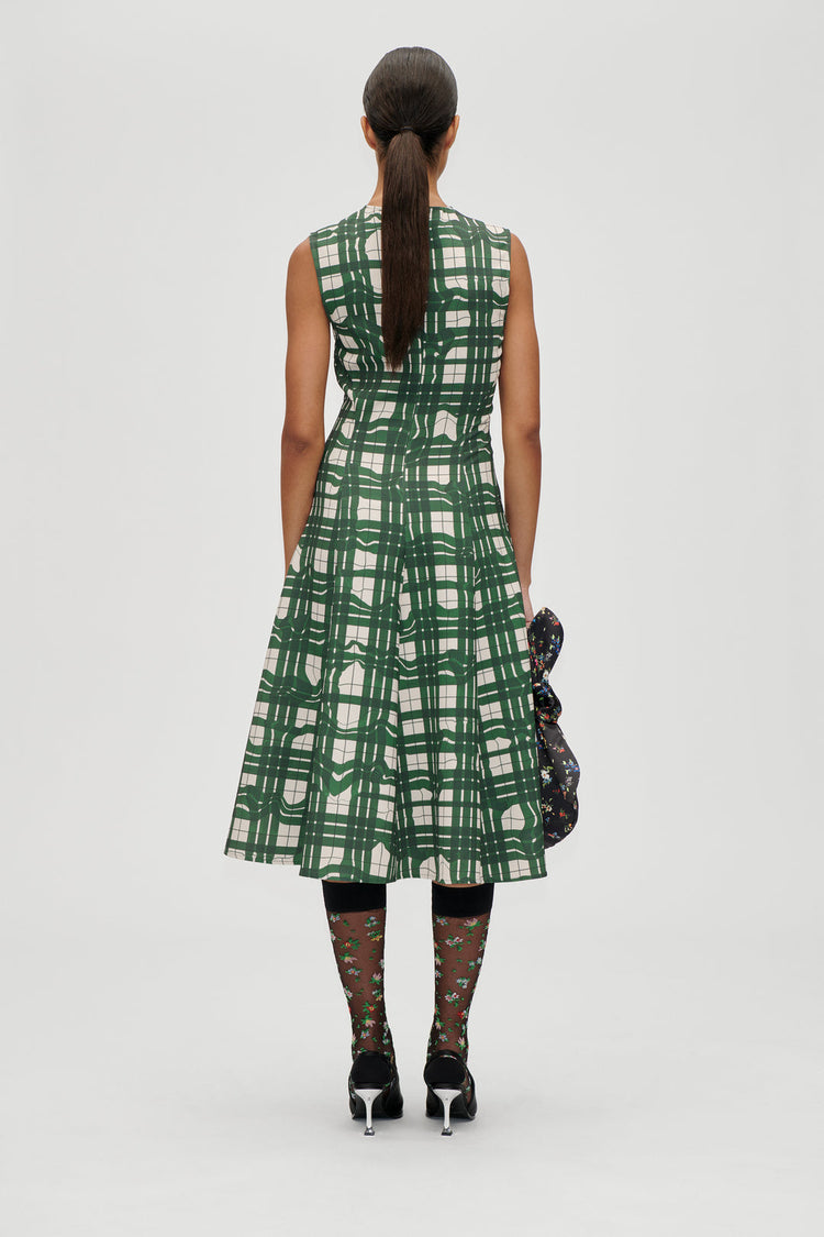 GATHERED MIDI DRESS