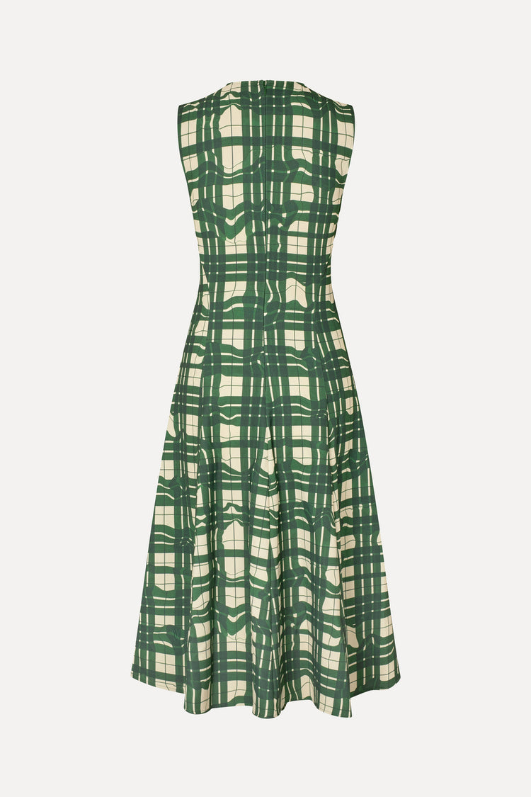 GATHERED MIDI DRESS