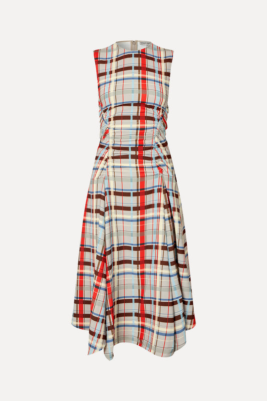 GATHERED MIDI DRESS
