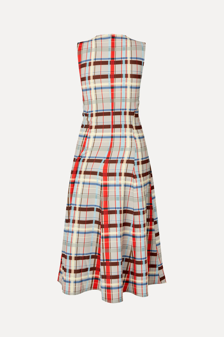 GATHERED MIDI DRESS