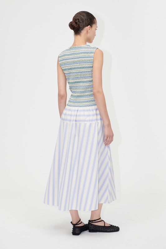 PASTEL STRIPES SMOCKED DRESS