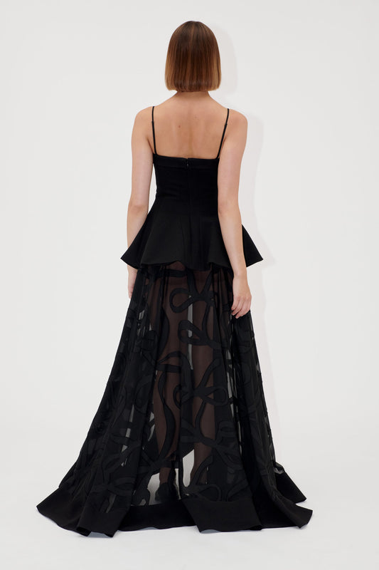 RIBBONS HIGH-LOW DRESS