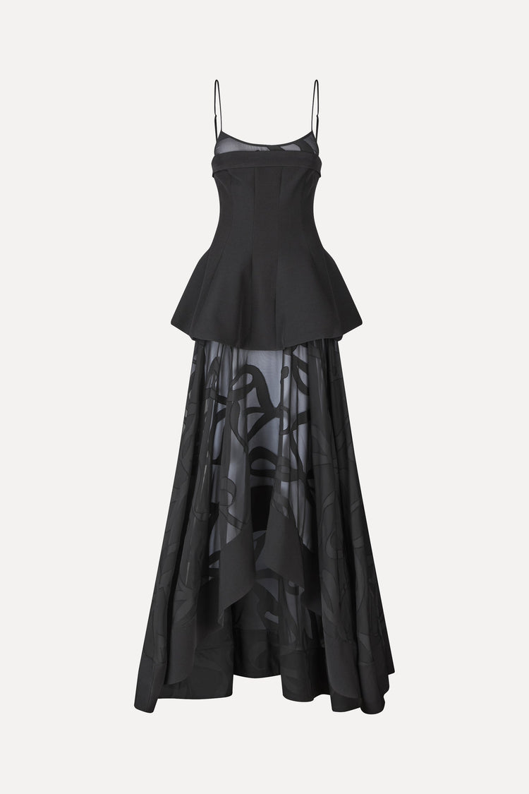 RIBBONS HIGH-LOW DRESS