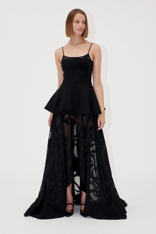 RIBBONS HIGH-LOW DRESS