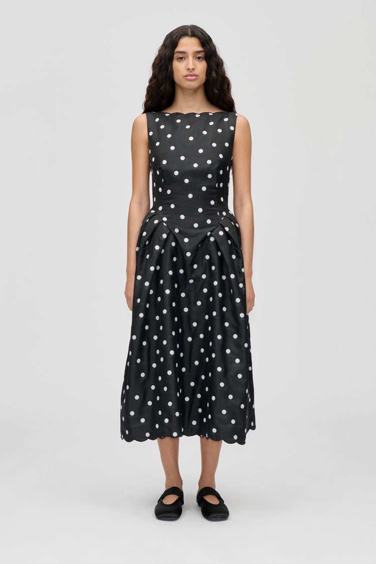 QUILTED DOTS DRESS