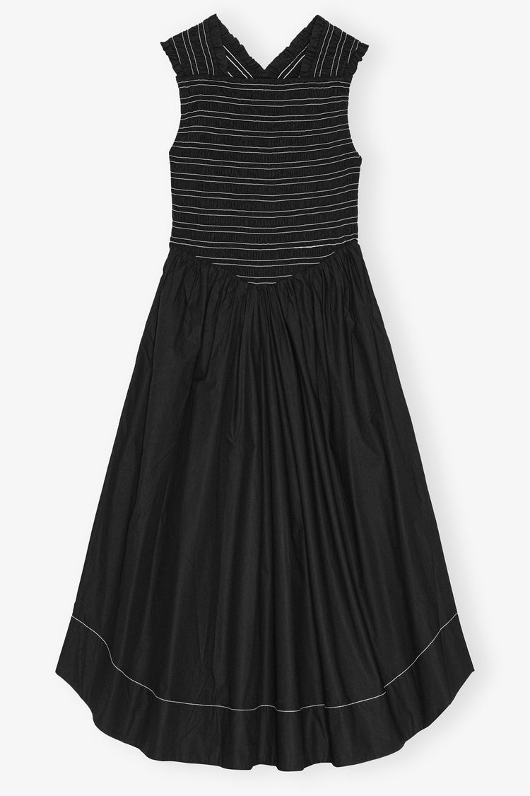 COTTON SMOCK MIDI DRESS