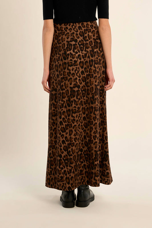 LEOPARD MAXI SKIRT
