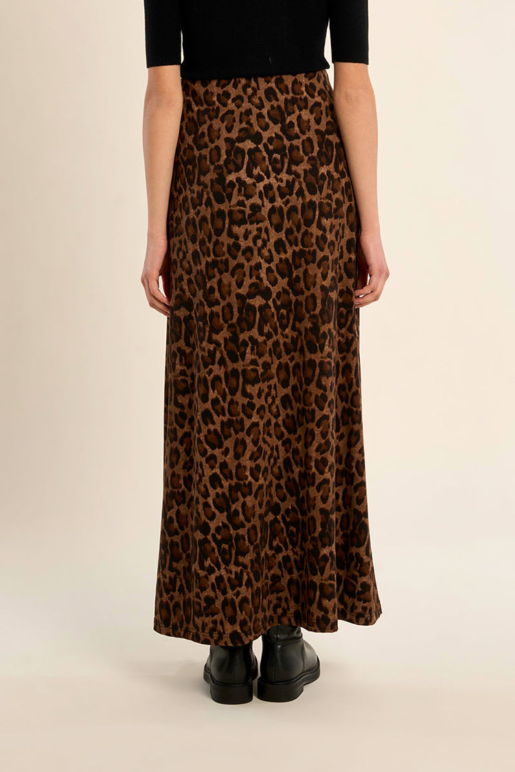 LEOPARD MAXI SKIRT