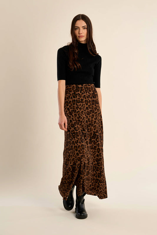 LEOPARD MAXI SKIRT