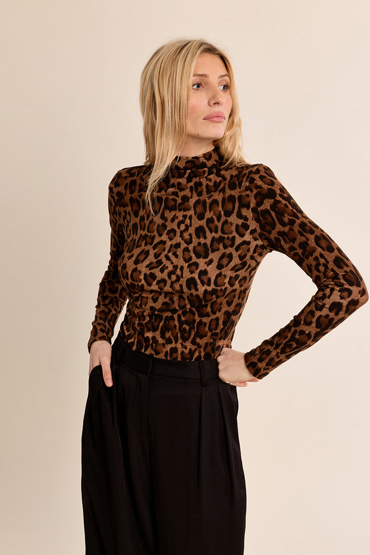 LEOPARD STAND UP TOP